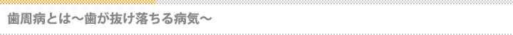 歯周病 ~歯が抜け落ちる怖い病気?~